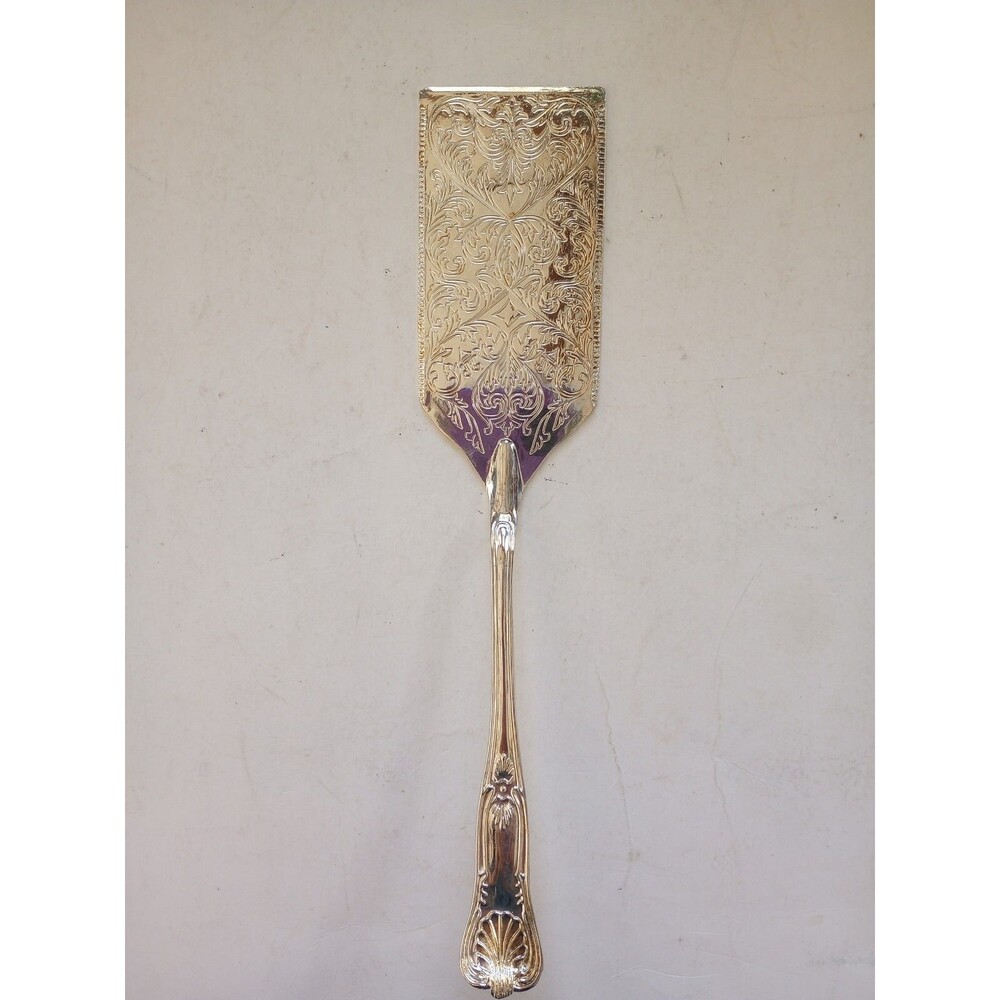 Sheffield Kings Pattern Silver Plate Lasagna Cake Server 11-5/8x 2-1/2 Vintage